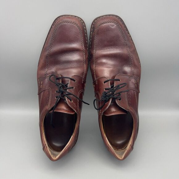 ECCO Shoes Mens Size 43 Brown Leather Apron Toe Oxford Lace Up Shock Point main image 5